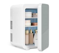eklipt Mini Fridge for Bedrooms 10L/12 Cans with AC/DC Powered, Quiet Mode, Small Skincare Portable Beauty Fridge for Cosmetic, Office or Car, Light Grey