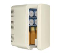 eklipt Mini Fridge for Bedrooms 10L/12 Cans with AC/DC Powered, Small Skincare Portable Beauty Fridge with System Cooler and Warmer for Cosmetic, Office or Car, Beige