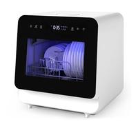 eklipt Portable Countertop Dishwasher, Mini Dishwasher, 5L Built-in Water Tank, 7 programs, Drying Cycle & Touch Control, 1-24H Delay Start & 360° Spray, Hose/No-Hose Setup, Black