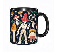 EKLMPS Coffee Mugs,11oz Ceramic Mugs, Funny Gifts for Women, Birthday Present,Christmas,Funny Mugs for Men,Magical Psychedelic Fairy Tale humanized Forest Mushrooms and Fly Agaric Among The Leaves