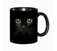 EKLMPS Coffee Mugs,11oz Ceramic Mugs, Funny Gifts for Women, Birthday Present,Christmas,Funny Mugs for Men,Black cat with The Black Look