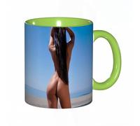 EKLMPS Coffee Mugs,11oz Ceramic Mugs, Funny Gifts for Women, Birthday Present,Christmas,Funny Mugs for Men,Portrait of a young adult attractive sexy and sensuality pretty beautiful brunette woman in b