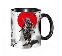 EKLMPS Coffee Mugs,11oz Ceramic Mugs, Funny Gifts for Women, Birthday Present,Christmas,Funny Mugs for Men,Hand Drawing of Samurai Warrior with Samurai Word Writes in Kanji