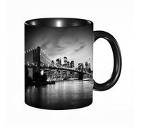 EKLMPS Coffee Mugs,11oz Ceramic Mugs, Funny Gifts for Women, Birthday Present,Christmas,Funny Mugs for Men,Brooklyn Bridge and Manhattan at Sunset New York