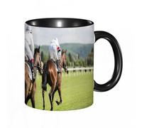 EKLMPS Coffee Mugs,11oz Ceramic Mugs, Funny Gifts for Women, Birthday Present,Christmas,Funny Mugs for Men,Two Riders on The Racing Circuit Competition