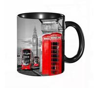 EKLMPS Coffee Mugs,11oz Ceramic Mugs, Funny Gifts for Women, Birthday Present,Christmas,Funny Mugs for Men,London Telephone Booth in The Street. Traditional Local Cultural icon England