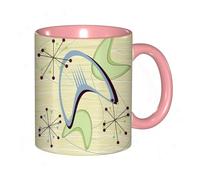 EKLMPS Coffee Mugs,11oz Ceramic Mugs, Funny Gifts for Women, Birthday Present,Christmas,Funny Mugs for Men,mid Century Modern 1950s Style Vintage Retro Atomic Background Pattern