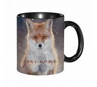 EKLMPS Coffee Mugs,11oz Ceramic Mugs, Funny Gifts for Women, Birthday Present,Christmas,Funny Mugs for Men,red Fox in Winter Forest Pretty