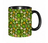 EKLMPS Coffee Mugs,11oz Ceramic Mugs, Funny Gifts for Women, Birthday Present,Christmas,Funny Mugs for Men,St. Patrick's Day, Lucky Shamrocks Pattern Irish