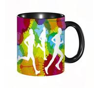 EKLMPS Coffee Mugs,11oz Ceramic Mugs, Funny Gifts for Women, Birthday Present,Christmas,Funny Mugs for Men,Runners Abstract Color Splash Background