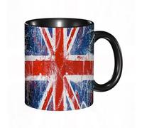 EKLMPS Coffee Mugs,11oz Ceramic Mugs, Funny Gifts for Women, Birthday Present,Christmas,Funny Mugs for Men,Retro The Union Flag of UK Union Jack Red Navy Blue