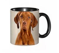 EKLMPS Coffee Mugs,11oz Ceramic Mugs, Funny Gifts for Women, Birthday Present,Christmas,Funny Mugs for Men,Portrait of an adorable magyar vizsla looking curiously at the camera - isolated on white bac
