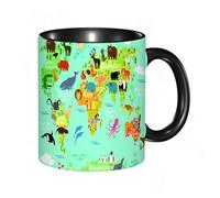 EKLMPS Coffee Mugs,11oz Ceramic Mugs, Funny Gifts for Women, Birthday Present,Christmas,Funny Mugs for Men,Animals birds and plants constructor elements isolated on white set. Build your own geography