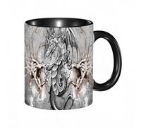 EKLMPS Coffee Mugs,11oz Ceramic Mugs, Funny Gifts for Women, Birthday Present,Christmas,Funny Mugs for Men,Tattoo Design Over Grey Background. Textured Backdrop. Artistic Image
