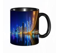 EKLMPS Coffee Mugs,11oz Ceramic Mugs, Funny Gifts for Women, Birthday Present,Christmas,Funny Mugs for Men,Panoramic View of Dubai Business Bay UAE