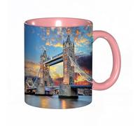 EKLMPS Coffee Mugs,11oz Ceramic Mugs, Funny Gifts for Women, Birthday Present,Christmas,Funny Mugs for Men,London, View of Tower Bridge at Thames Dramatic Sunset