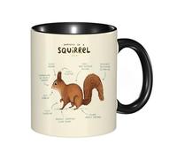 EKLMPS Coffee Mugs,11oz Ceramic Mugs, Funny Gifts for Women, Birthday Present,Christmas,Funny Mugs for Men,Diagram Showing Different Parts of Squirrel