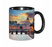 EKLMPS Coffee Mugs,11oz Ceramic Mugs, Funny Gifts for Women, Birthday Present,Christmas,Funny Mugs for Men,St. Peter's Basilica in Rome Italy at sunset. Scenic travel background. Scenic travel backgro