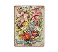 EKMCL Vintage Flowers Tin Signs Bouquet Floral Nature Plants Kitchen Garden Victorian Funny Vintage Metal Tin Sign Plaqu Poster Wall Art Pub Bar Kitchen Garden Bathroom Home Decor 20 * 30cm