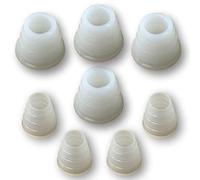 EKNA 4 x Shisha Seal Head & 4 x Hose Seal - Shisha Hose Seal - Shisha Head Seals Made of Natural Rubber - Transparent White - 100% Tight Thanks to Slats