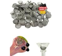 EKNA Ball Sieves Rimless Diameter 13 mm - 100 x Fine Insert Strainers - Pipe Filter & Bong Sieves - Stainless Steel Sieve for Bong, Pipe & Vaporiser - Reusable & Rustproof (100x)