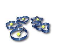 EKNA fried eggs for the pan made of stainless steel - set of 5 motifs - pancake shape fried egg frying ring