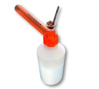 EKNA Mini Bong - Acrylic Pipe with Chillum Made of Borosilicate Glass - Water Pipe Accessory Set Small in Orange Including 3x Inserts 15 mm & 3x Hanging Sieves 12 mm
