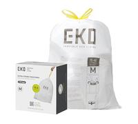 EKO 10.6 Gallon / 35-40 Liter Drawstring Trash Bags, 110 Count Heavy-Duty Tall Kitchen Garbage Can Liners, Extra-Strong Leak-Resistant, Unscented, White, Code M
