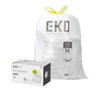 EKO 10.6 Gallon / 35-40 Liter Drawstring Trash Bags, 60 Count Heavy-Duty Tall Kitchen Garbage Can Liners, Extra-Strong Leak-Resistant, Unscented, White, Code M