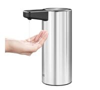 EKO Aroma Stainless Steel Automatic Soap Dispenser, Liquid Hand Soap Dispenser for Kitchen Sink and Bathroom, Water-Resistant and Rechargeable, 9 fl oz (Stainless Steel)