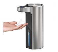 EKO Automatic Foaming Soap Dispenser, Foam Hand Soap Dispenser for Bathroom and Kitchen, Touchless, Water-Resistant, Rechargeable, 9 fl oz (Stainless)