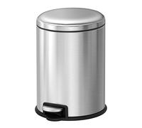 EKO | Bathroom Kitchen Trash Can 5L Stainless Steel Anti-Fingerprint | Compact Trash Can with Pedal, Soft Close and Ring Holder Bag | Removable Bucket | Elegant and Functional Design for Small Spaces