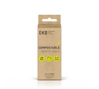 EKO Bin Bags, Kitchen Bin Liners, Compostable, 3-6 Litre, 20 Count | Leakproof and Tear-Resistant, Unscented Food Waste Bags, Bin Liners, Rubbish Bags, Refuse Sacks, Trash Bags, Fragrance-Free