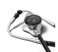 Eko CORE 500™ Digital Stethoscope - 40x Amplification, Active Noise Cancellation, 3-Lead ECG, FDA-Cleared AI with Eko+, Full-Color Display, Reimbursement Eligible - Silver, COR501