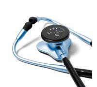 Eko CORE 500 Digital Stethoscope - 40x Magnification, Active Noise Cancellation, 3-Lead ECG, FDA Authorized AI with Eko+, Full Color Display, Refund Friendly - Cool Blue