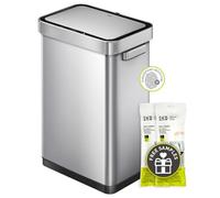 EKO Deluxe Mirage-T 50 Liter Touchless Motion Sensor Kitchen Bin, Matte Stainless Steel Finish Large Rectangular Trash Can for home and Office
