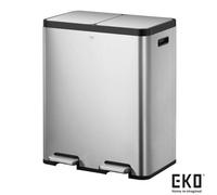 Eko Ecocasa 60L Dual Compartment Recycling Bin 30+30L Stainless Steel Pedal Bin With Soft Close Lid & Removable Buckets