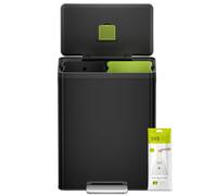 EKO Ecocasa II 30/30L Matt Black Steel Recycling Bin Black