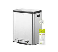 EKO EcoCasa Recycling Pedal Bin, 15L+15L in Grey, Size 30 Litre, Steel/Plastic | Charlies