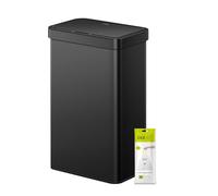 EKO Econova 70L Sensor Recycling Bin, Dual Compartment 2×35L Stainless Steel Automatic Kitchen Bin with Soft-Close Lid, Fingerprint-Resistant, Matt Black Steel