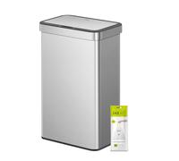 EKO Econova 70L Sensor Recycling Bin, Dual Compartment 2×35L Stainless Steel Automatic Kitchen Bin with Soft-Close Lid, Fingerprint-Resistant, Matt Metallic