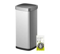 EKO EcoSmart Tall and Large Kitchen Trash Can, 80L/21.1G High Capacity, Touchless Soft Square Motion Sensor Garbage Can, Brushed Stainless Steel