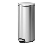 EKO Eva Pedal Kitchen Bin 30 Litres, Waste Bin with Removable Inner Bucket, Soft Close Lid, Stainless Steel