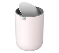 EKO Fandy 0.58 Gal/2.2L Mini Trash Can with Lid, Swing-Top Desktop Trash Can for Bathroom, Countertop, Vanity, Desk or Office, Small Garbage Bin (Pink)