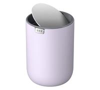 EKO Fandy 0.58 Gal/2.2L Mini Trash Can with Lid, Swing-Top Desktop Trash Can for Bathroom, Countertop, Vanity, Desk or Office, Small Garbage Bin (Lavender)