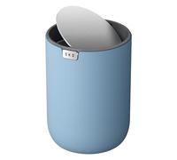 EKO Fandy 0.58 Gal/2.2L Mini Trash Can with Lid, Swing-Top Desktop Trash Can for Bathroom, Countertop, Vanity, Desk or Office, Small Garbage Bin (Blue)