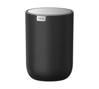 EKO Fandy Table Bin, 1.5L Mini Desk Rubbish Bin with Swing-Top Lid, 1.5 Litre Small Table Round Wastebasket for Office, Home, Bathroom, Bedroom, Car (Black)