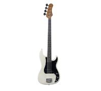 EKO GUITARS PB-400 Electric Bass, Pawlonia Body, Maple Handle, Laurel Keyboard, 2 Split-Coil Pickups, Vintage Bridge, 21 Keys, Vintage White