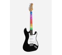 EKO Guitars S-300 Black Visual Note Electric Guitar "Visual Note", Poplar Body, Maple Handle, Resin Keyboard, Visual Note Foil that interfaces with the dedicated app, Black
