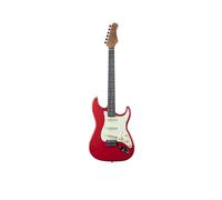 EKO GUITARS ST-300 Electric Guitar, Poplar Body, Maple Handle, Laurel Fingerboard, 3 Single-Coil Pickups, Tremolo Bridge, Fiesta Red